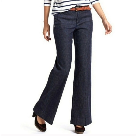 flare bell bottom wide leg low rise dark jeans - Picture 6 of 9